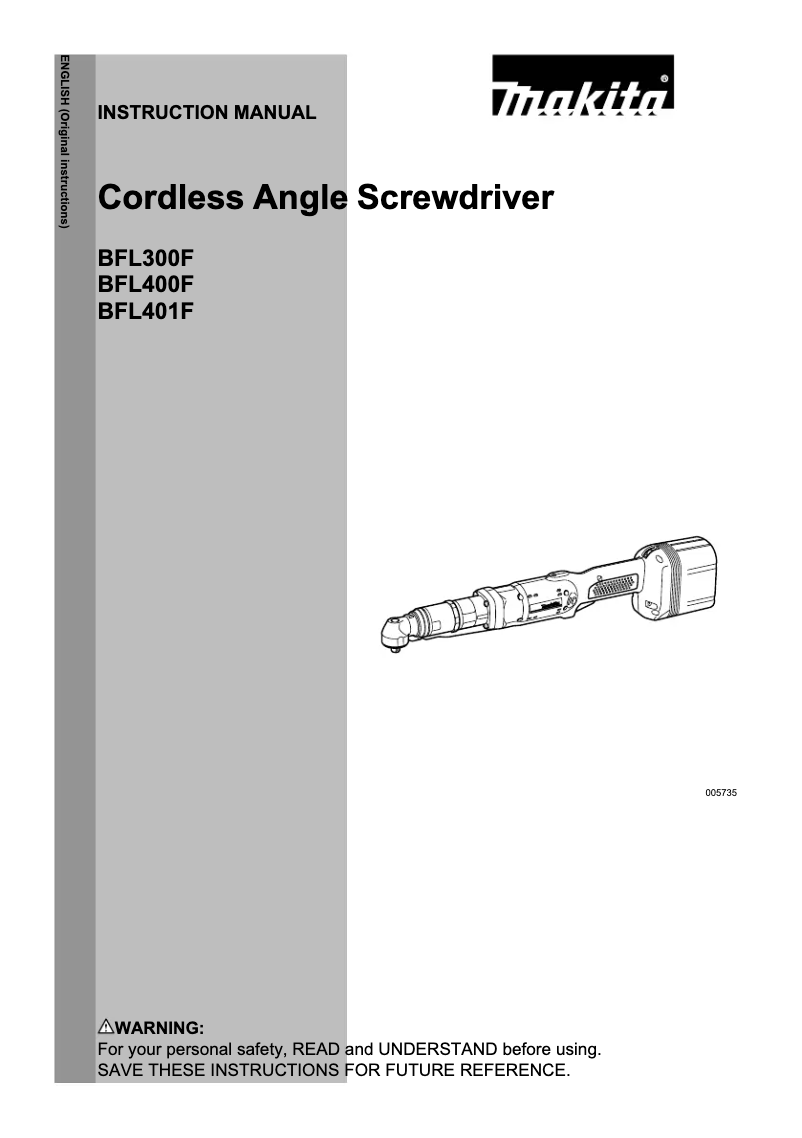 Página 1 del manual Manual de usuario Makita DFL300FZ