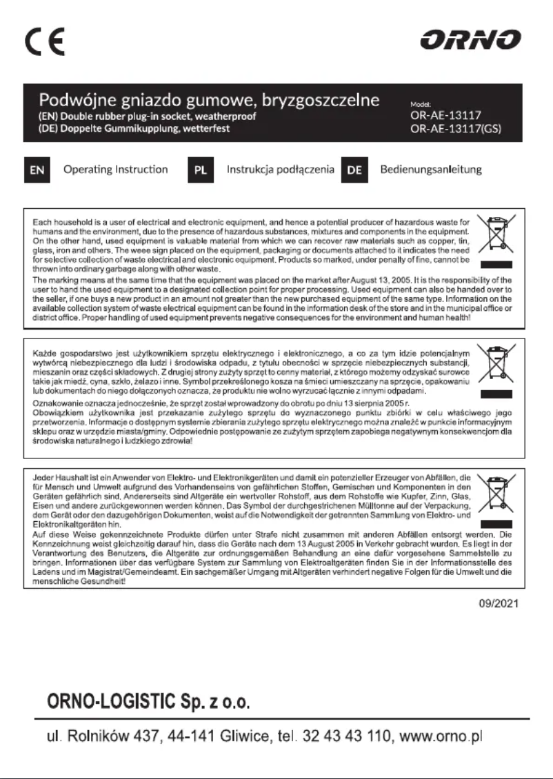 Página 1 del manual Manual de usuario ORNO OR-AE-13117