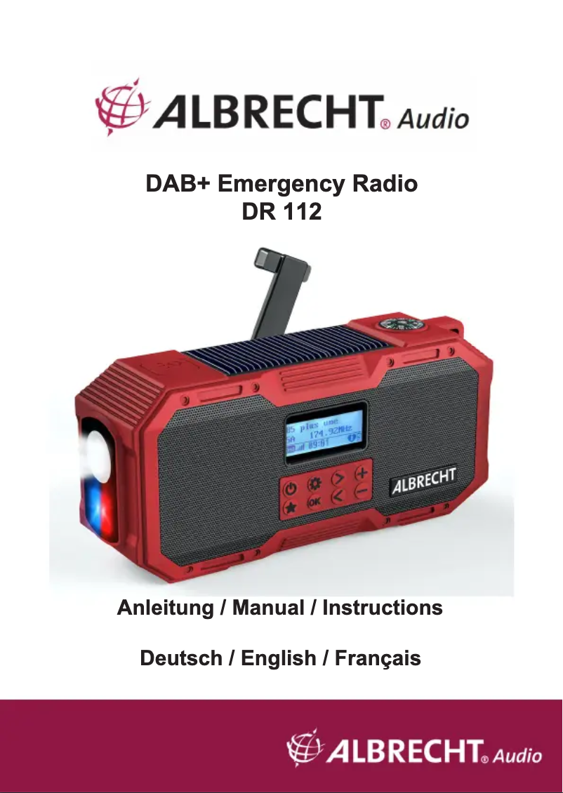 Imagen de la primera página del manual del dispositivo DR 112
