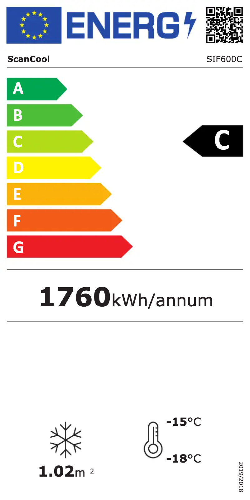 Página 1 del manual Etiqueta energética Scancool SIF600C