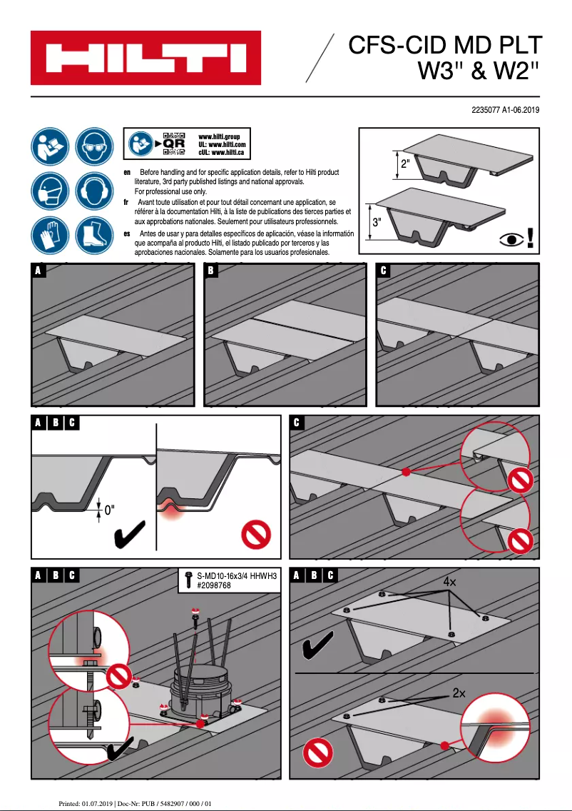 Imagen de la primera página del manual del dispositivo CFS-CID MD PLT