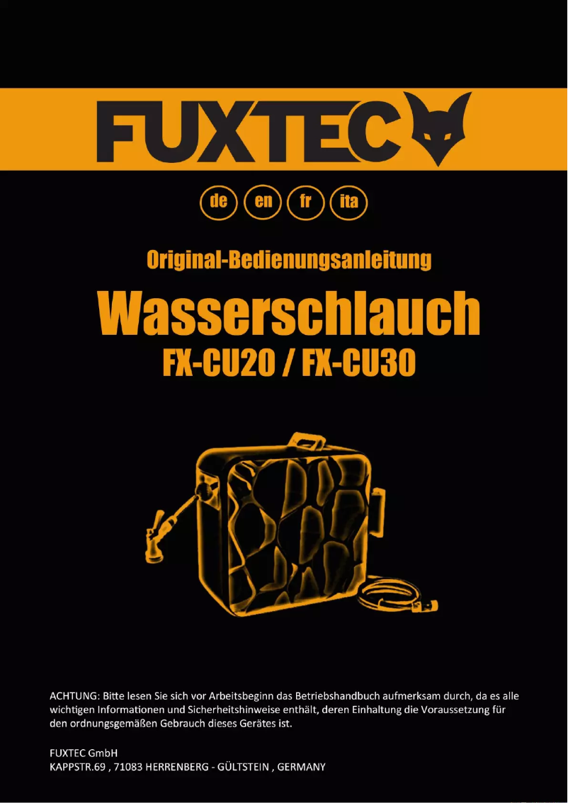 Página 1 del manual Manual de usuario Fuxtec FX-CU30