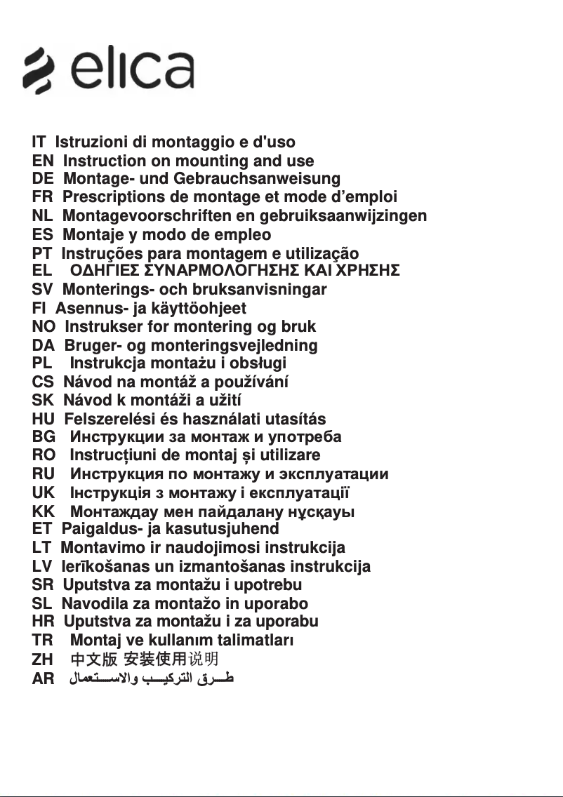 Página 1 del manual Manual de usuario Elica PRF0166934