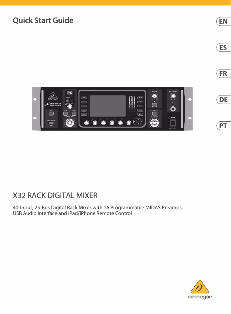 Página 1 del manual Manual de usuario Behringer X32 Rack