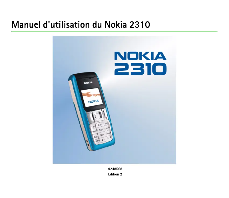 Imagen de la primera página del manual del dispositivo 2310