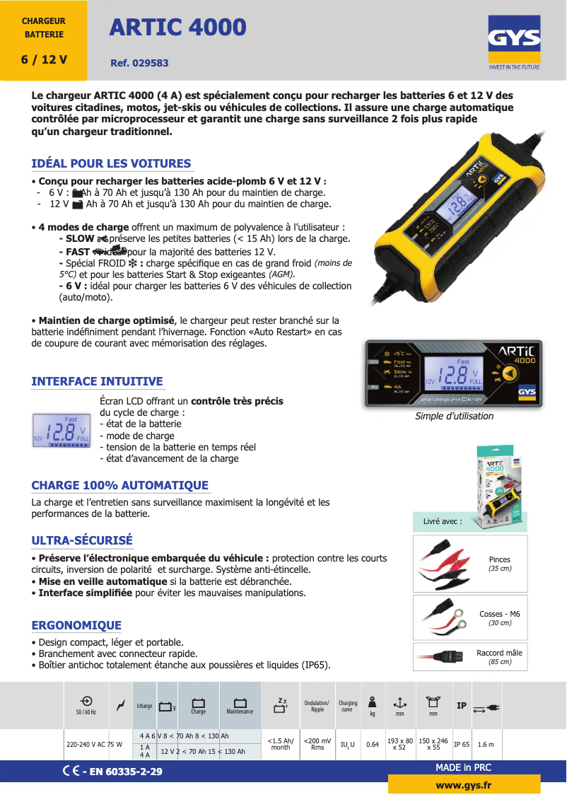 Imagen de la primera página del manual del dispositivo Artic 4000