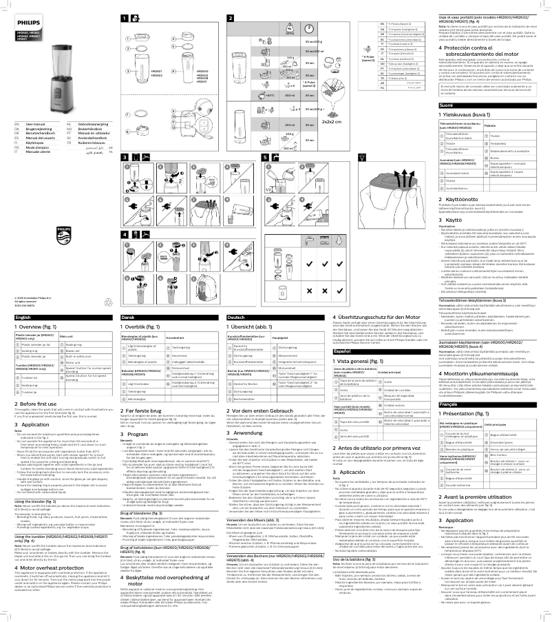 Imagen de la primera página del manual del dispositivo Daily Collection HR2601