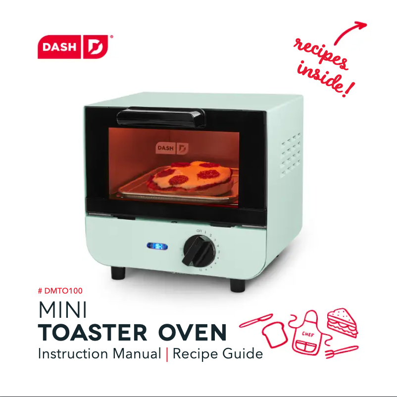 Imagen de la primera página del manual del dispositivo Mini Toaster Oven DMTO100GBAQ04