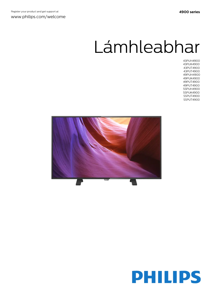 Imagen de la primera página del manual del dispositivo 49PUH4900