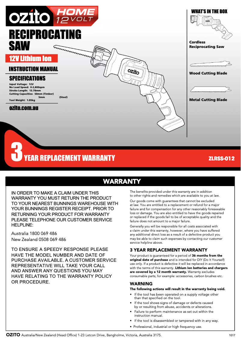Imagen de la primera página del manual del dispositivo ZLRSS-012