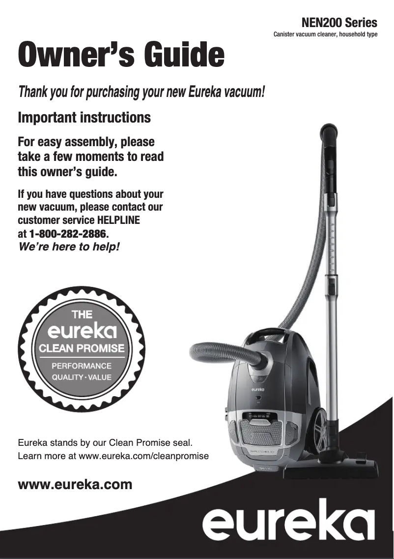 Página 1 del manual Manual de usuario Eureka Optima NEN200C