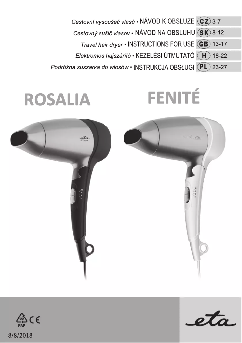 Página 1 del manual Manual de usuario Eta Fenité 6320 90020