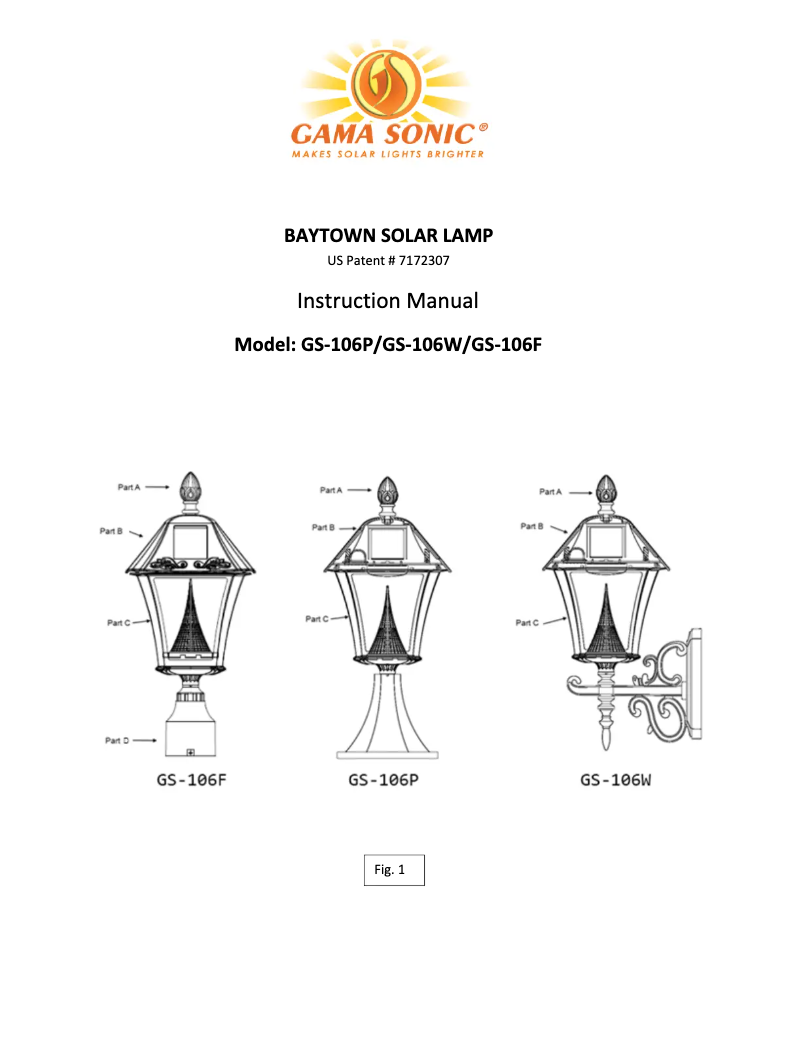 Página 1 del manual Manual de usuario Gama Sonic Baytown GS-106P