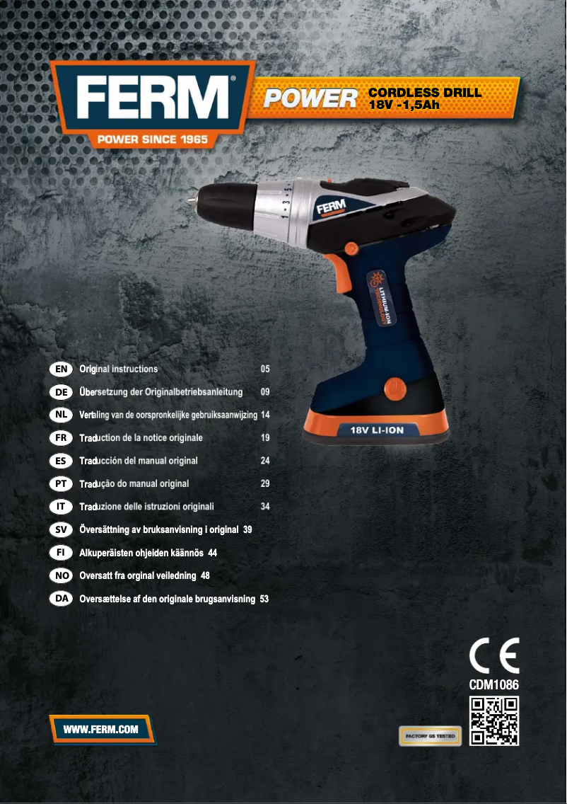 Imagen de la primera página del manual del dispositivo CDM1086