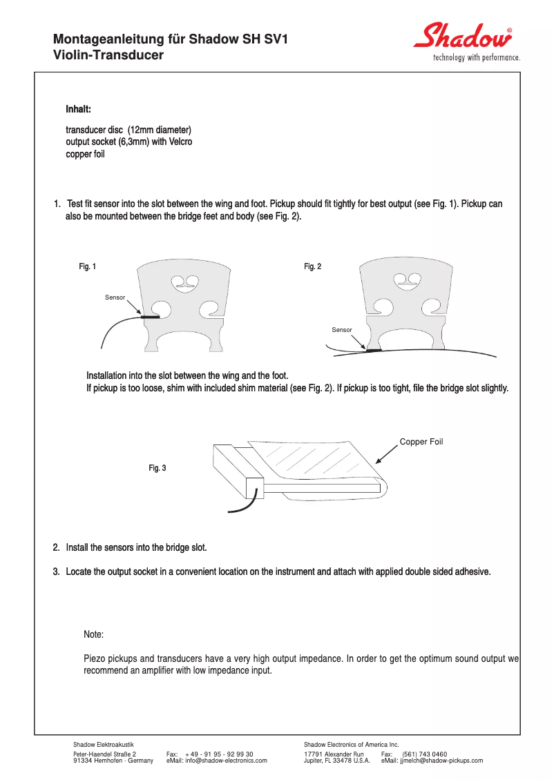 Imagen de la primera página del manual del dispositivo SH-SV1