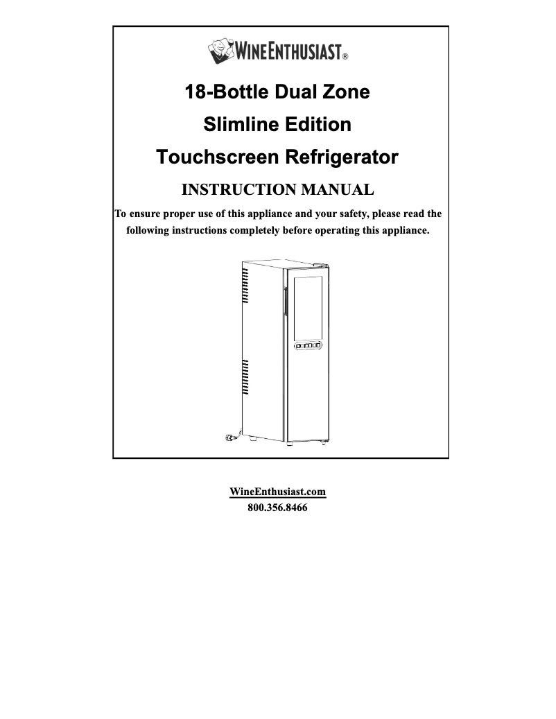 Página 1 del manual Manual de usuario Wine Enthusiast 272 03 18 05