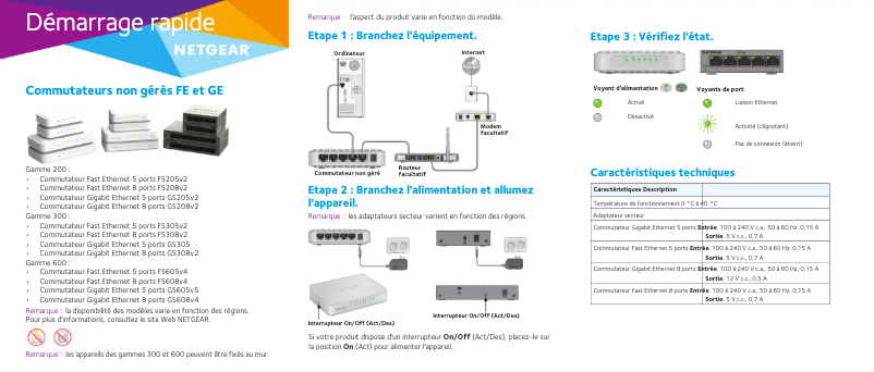 Página nº 1 - Guía de instalación Netgear GS305v2