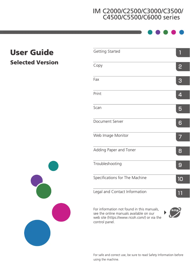 Página 1 del manual Manual de usuario Ricoh IM C3000