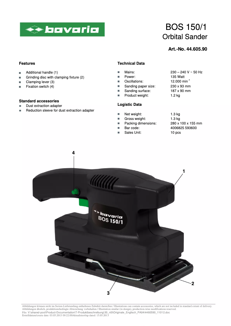 Página 1 del manual Manual de usuario Bavaria BOS 150/1