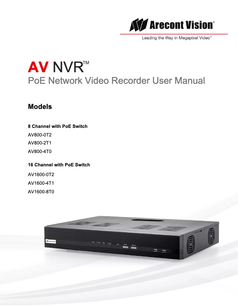 Página nº 1 - Manual de usuario Arecont Vision AV800-0T2