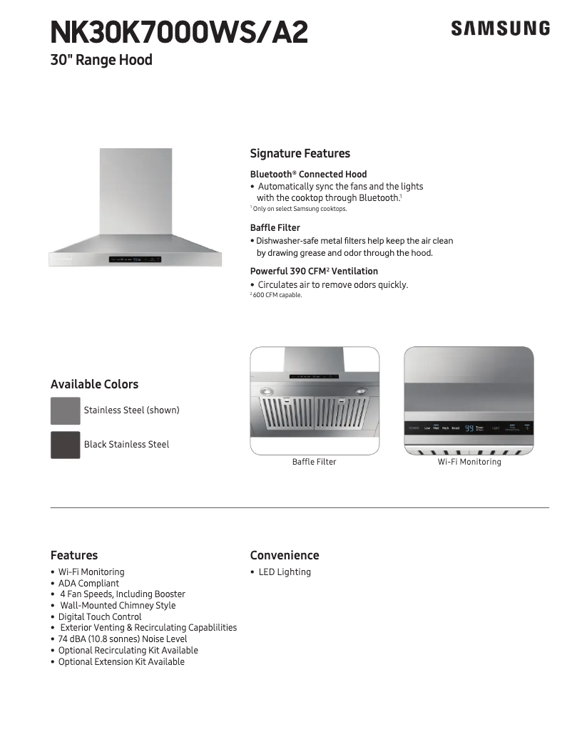 Imagen de la primera página del manual del dispositivo NK30K7000WG