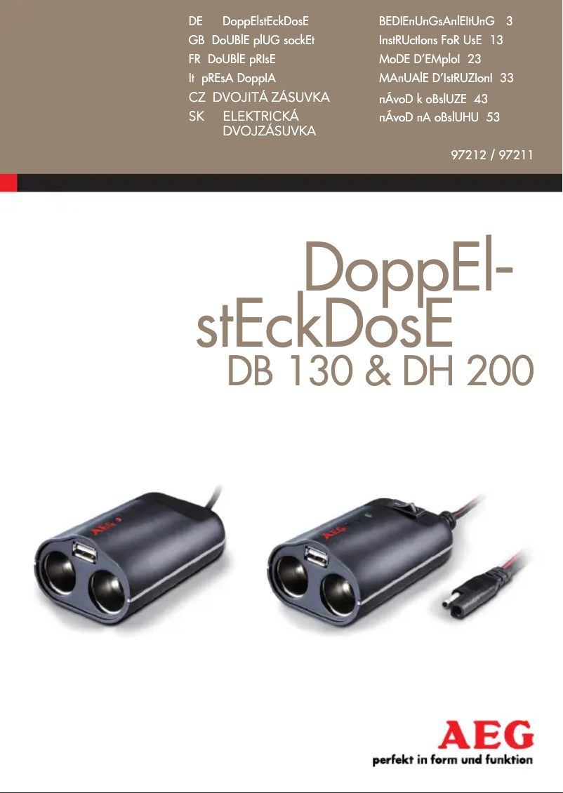 Imagen de la primera página del manual del dispositivo DH 200