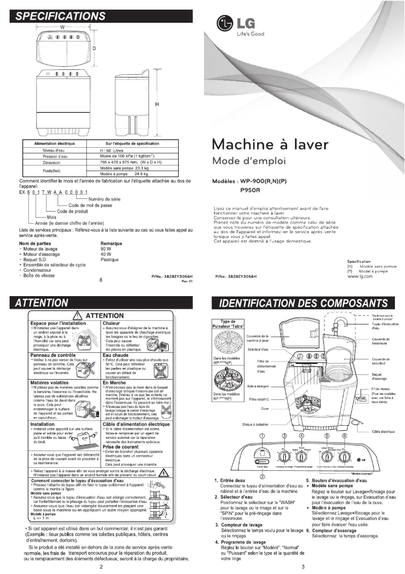 Imagen de la primera página del manual del dispositivo WP-900R