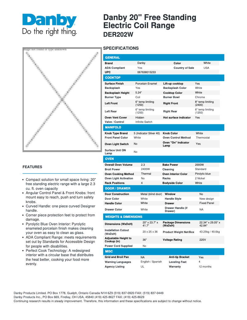 Imagen de la primera página del manual del dispositivo DER202W