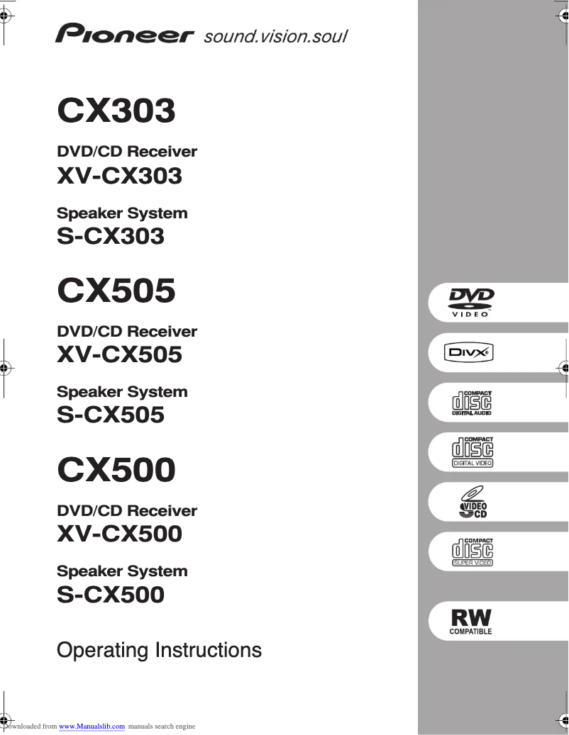 Imagen de la primera página del manual del dispositivo CX500