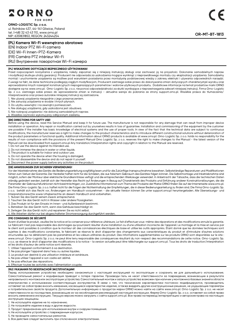 Página 1 del manual Manual de usuario ORNO OR-MT-BT-1813