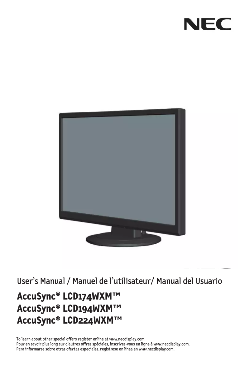 Imagen de la primera página del manual del dispositivo AccuSync LCD224WXM