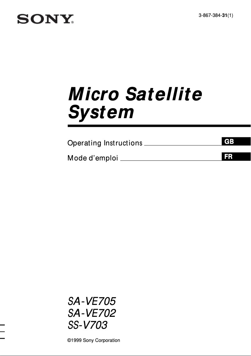 Imagen de la primera página del manual del dispositivo SA-VE702