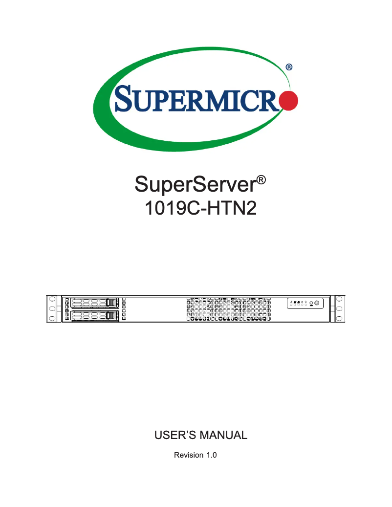 Imagen de la primera página del manual del dispositivo SuperServer 1019C-HTN2