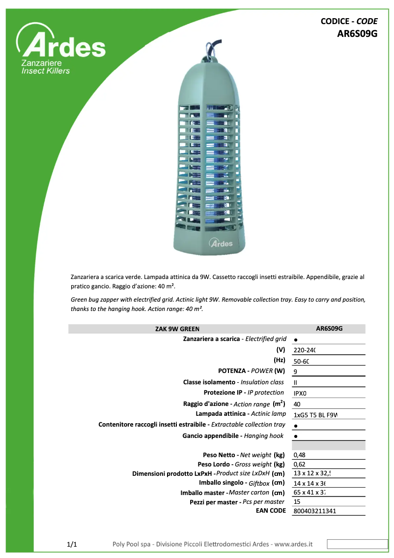 Página nº 1 - Ficha técnica Ardes AR6S09G