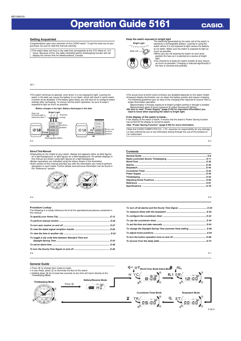 Página 1 del manual Manual de usuario Casio Radio Controlled LCW-M100TSE-1AER