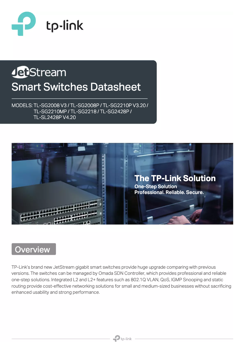 Imagen de la primera página del manual del dispositivo JetStream TL-SL2428P