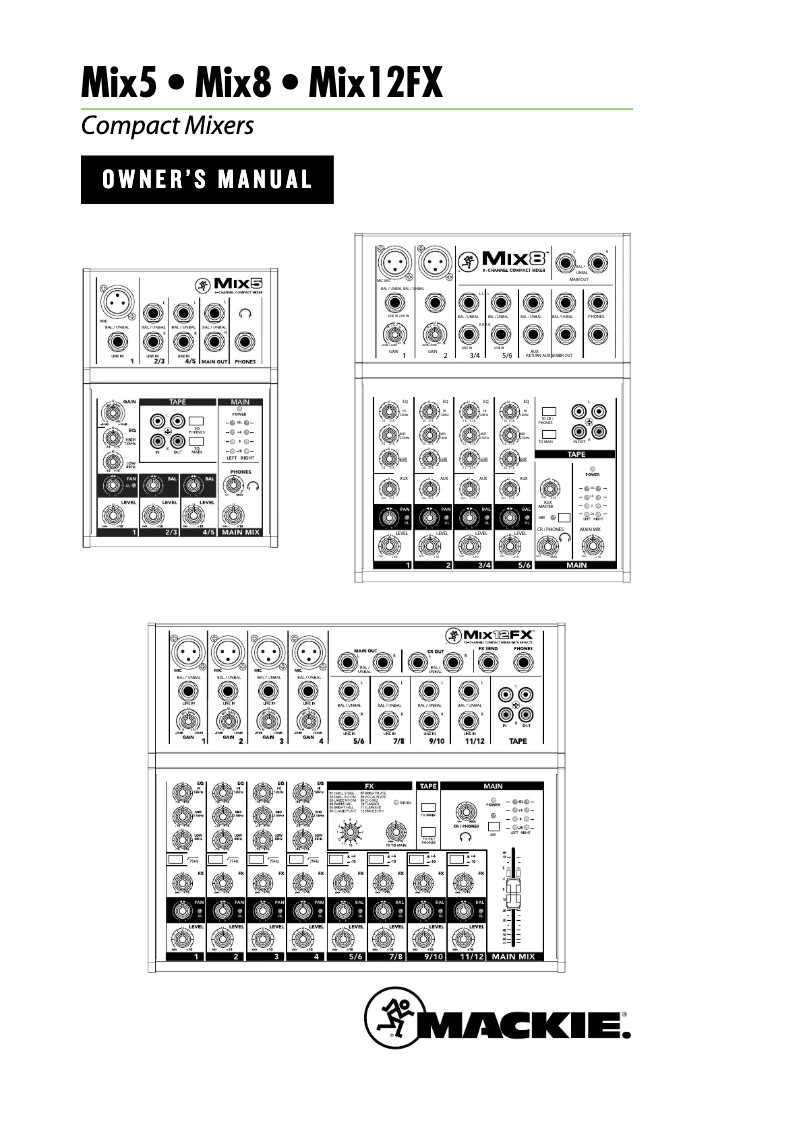 Página 1 del manual Manual de usuario Mackie Mix8