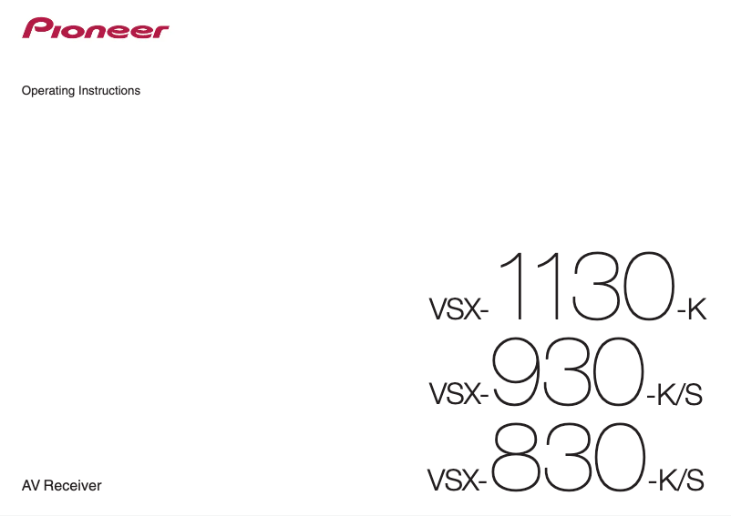 Página 1 del manual Manual de usuario Pioneer VSX-830