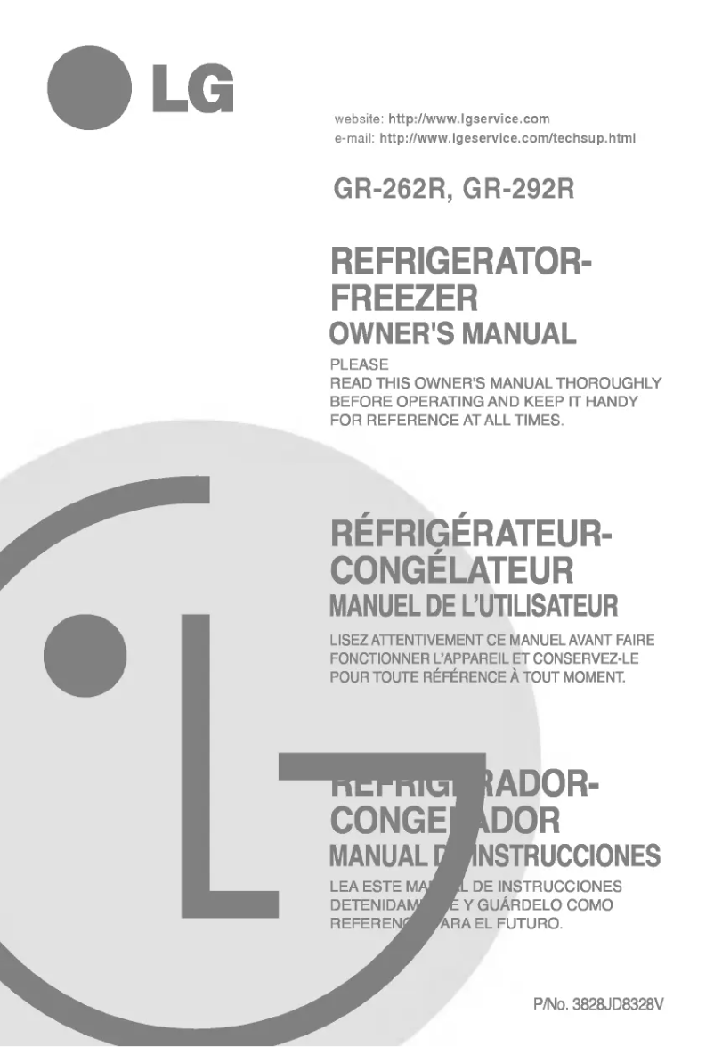 Imagen de la primera página del manual del dispositivo GR-292SQ