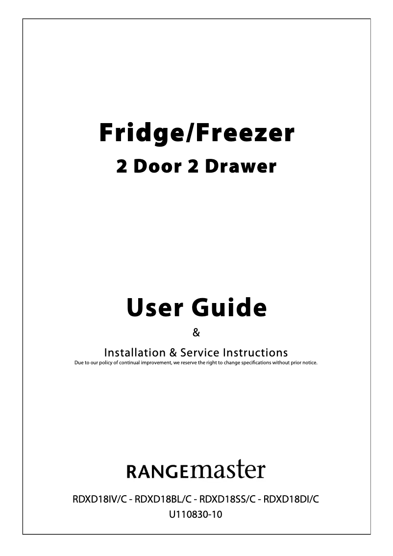 Imagen de la primera página del manual del dispositivo RDXD18SS/C