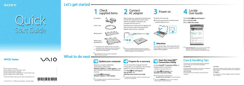 Imagen de la primera página del manual del dispositivo VPCX111KD
