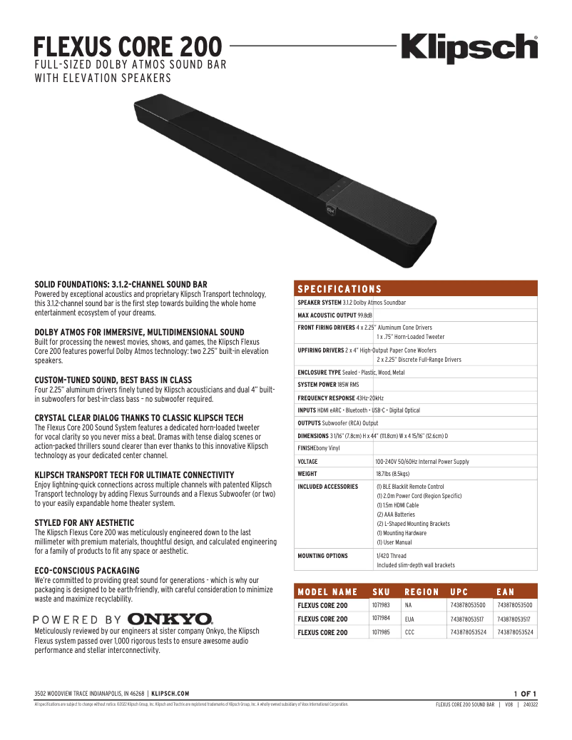 Imagen de la primera página del manual del dispositivo Flexus Core 200