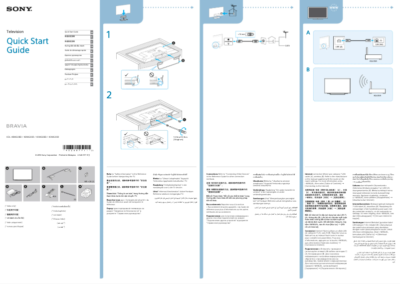 Página 1 del manual Guía de instalación Sony Bravia KDL-40W600B