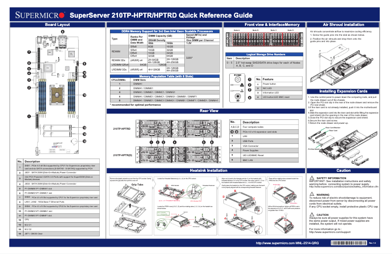 Imagen de la primera página del manual del dispositivo SuperServer SYS-210TP-HPTRD