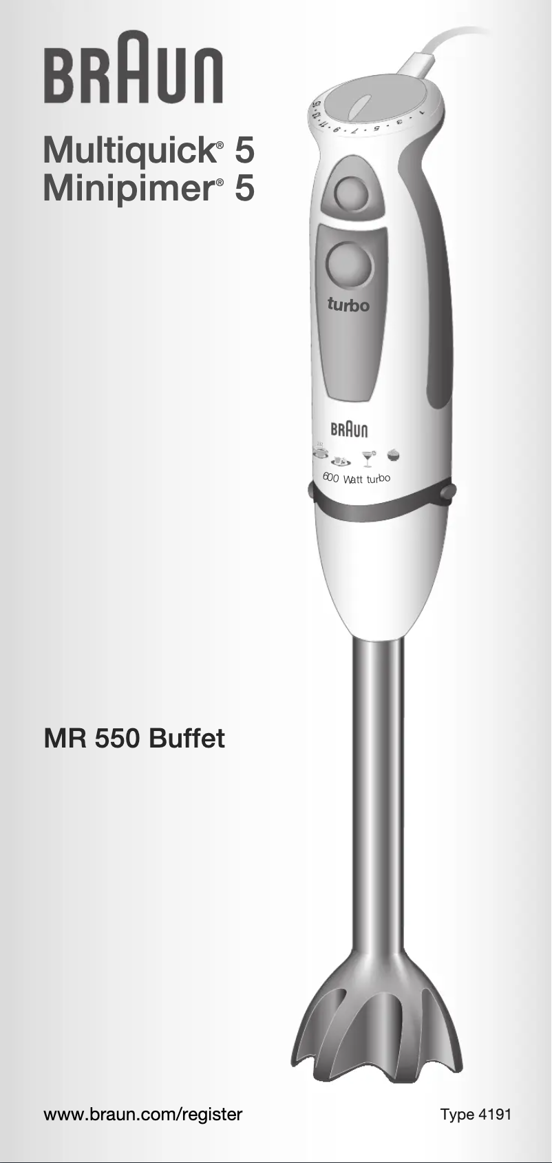 Imagen de la primera página del manual del dispositivo MR 550 BUFFET