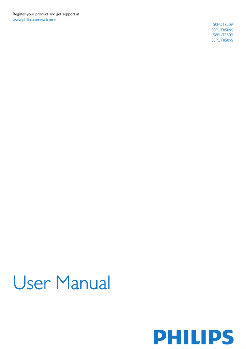 Imagen de la primera página del manual del dispositivo 58PUT8509S