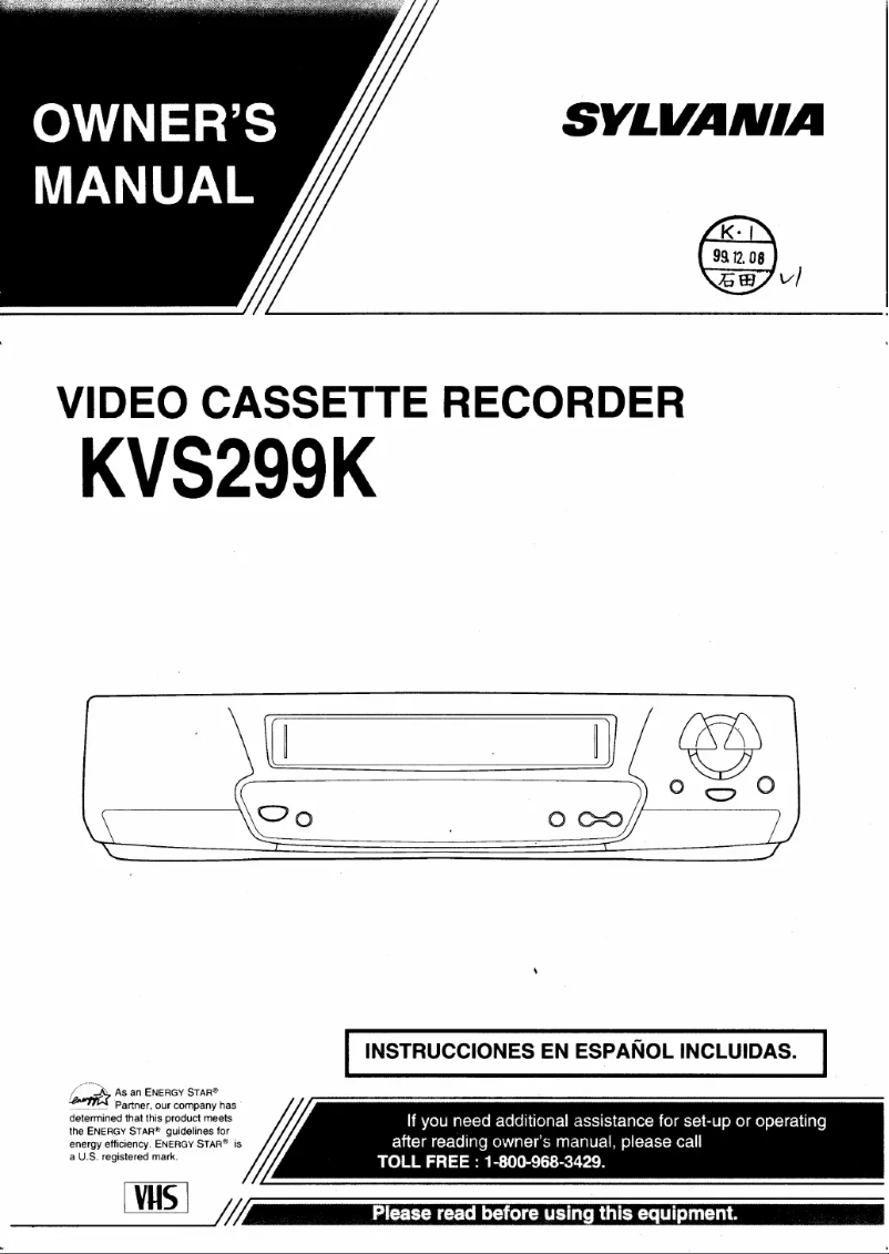 Imagen de la primera página del manual del dispositivo KVS299K