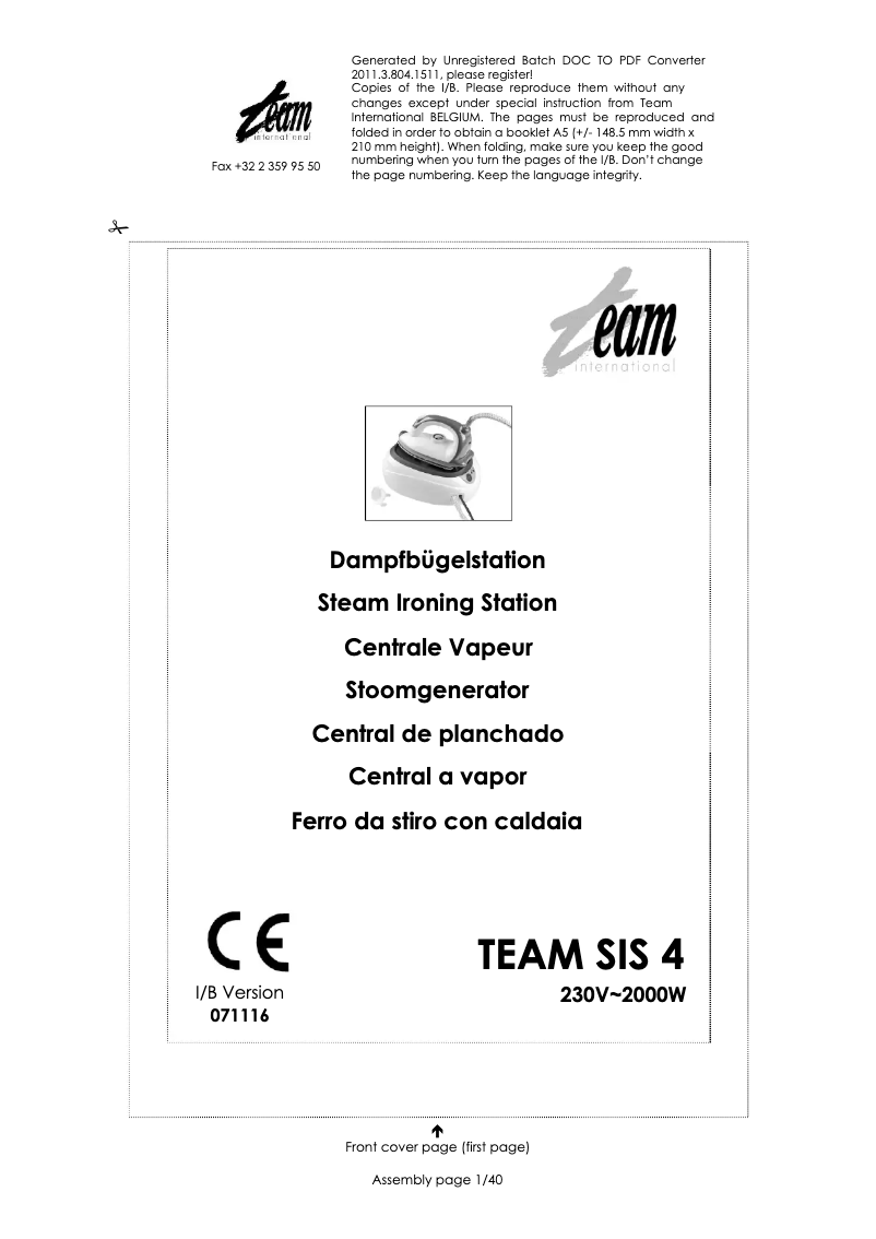 Imagen de la primera página del manual del dispositivo SIS 4