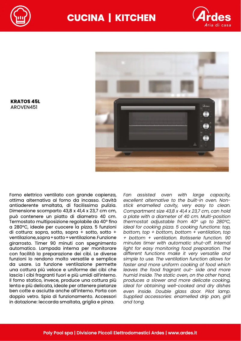 Imagen de la primera página del manual del dispositivo AROVEN451