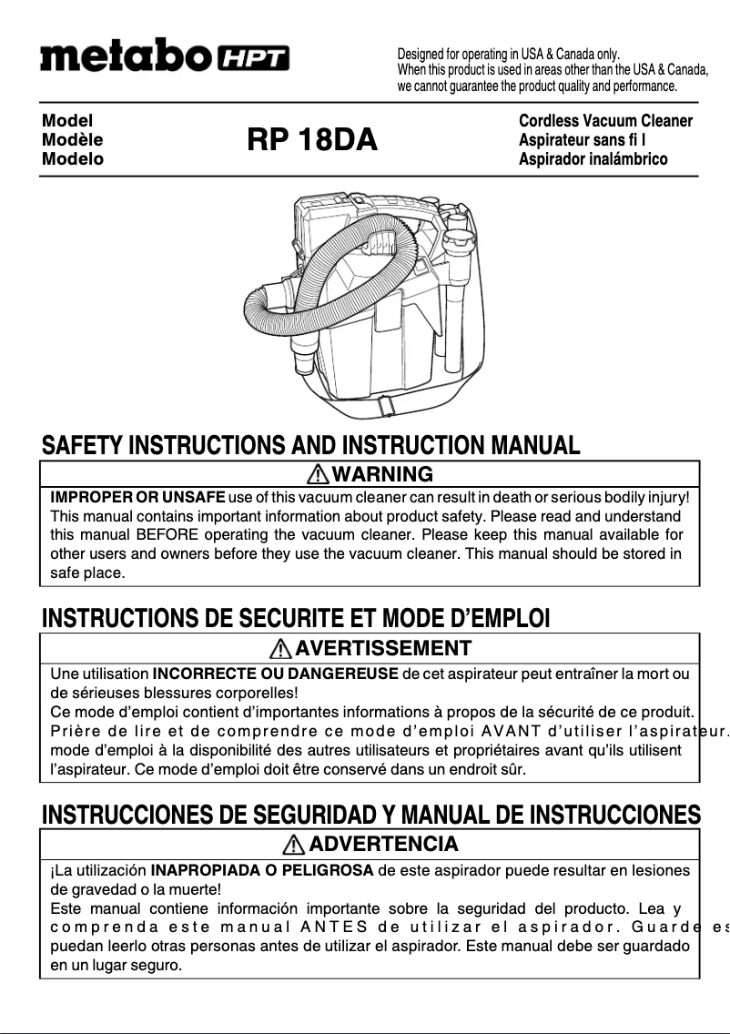 Imagen de la primera página del manual del dispositivo R 18DA